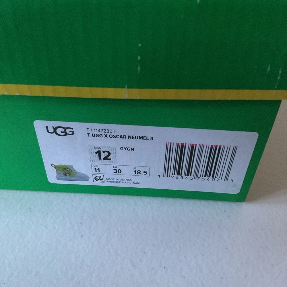 UGG x Oscar Neumel II 1147230T-GYGN Grey Size 12K Youth Toddler